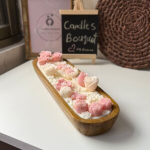 شمعة البامبو بالورد الشمعي