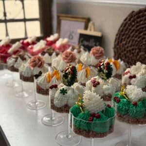 Christmas cheesecake candles