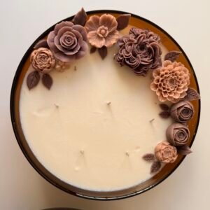 Brown crystal candle